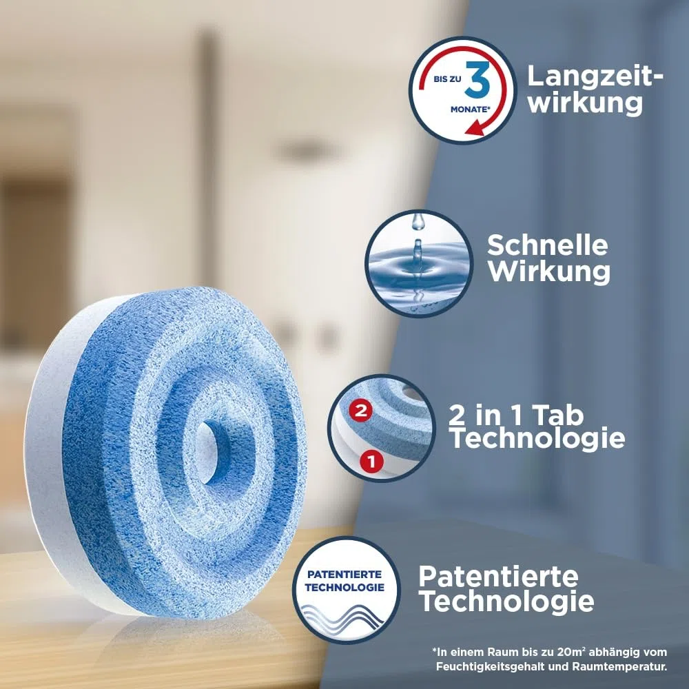 Pattex AERO 360° Neutral Tabs Nachfüllpack (4er-Pack), reduzieren Feuchtigkeit und schlechte Gerüche, Nachfülltabs für den Luftentfeuchter AERO 360°