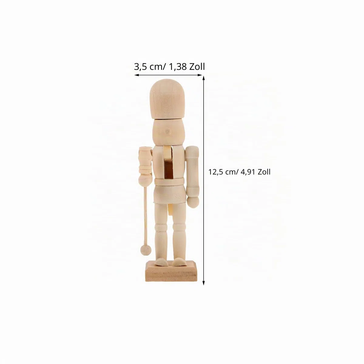 FRCOLOR Nussknacker-Soldaten-Ornamente zum Selbermachen, blanko, 12,7 cm, unbemalt, Weihnachtsdekoration, Weihnachts-Nussknacker-Puppen zum Malen und Basteln, 6 Stück