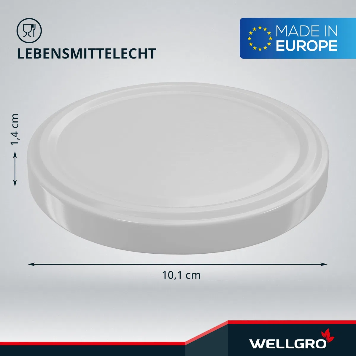 WELLGRO 25x Einmachdeckel TO 100 weiß - Ersatzdeckel für Einmachgläser, Schraubdeckel, Twist-Off-Deckel aus Metall
