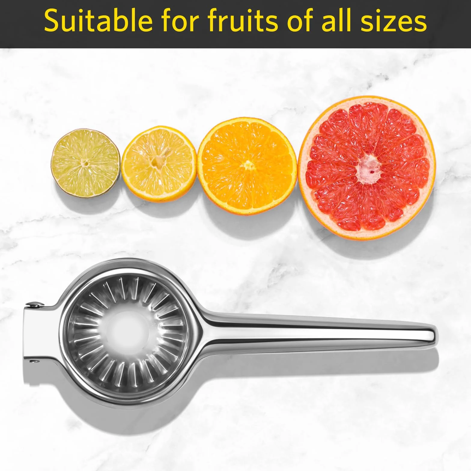 Zitronenpresse, Sopito Zitronenpresse Edelstahl Handpresse, Robustheit Zitruspresse Manuell Lemon Juicer Hand Citrus Juicer Press für Küche, Cocktails, Bars, Spülmaschinenfest