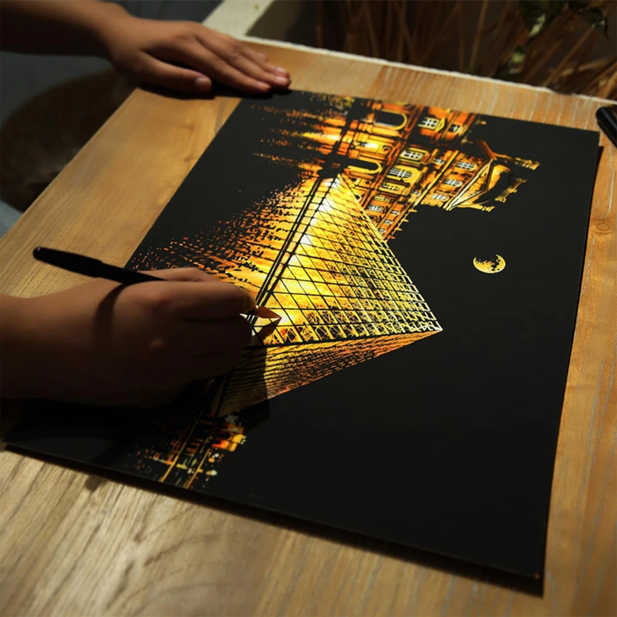 Scratch Art for Kids & Adults, Colorful Sketches Scratch Off, Scratch Painting for Adults, Scratch Paper Art Rainbow, Paint By Scratch 16 X 11.2 Inches (Louvre)