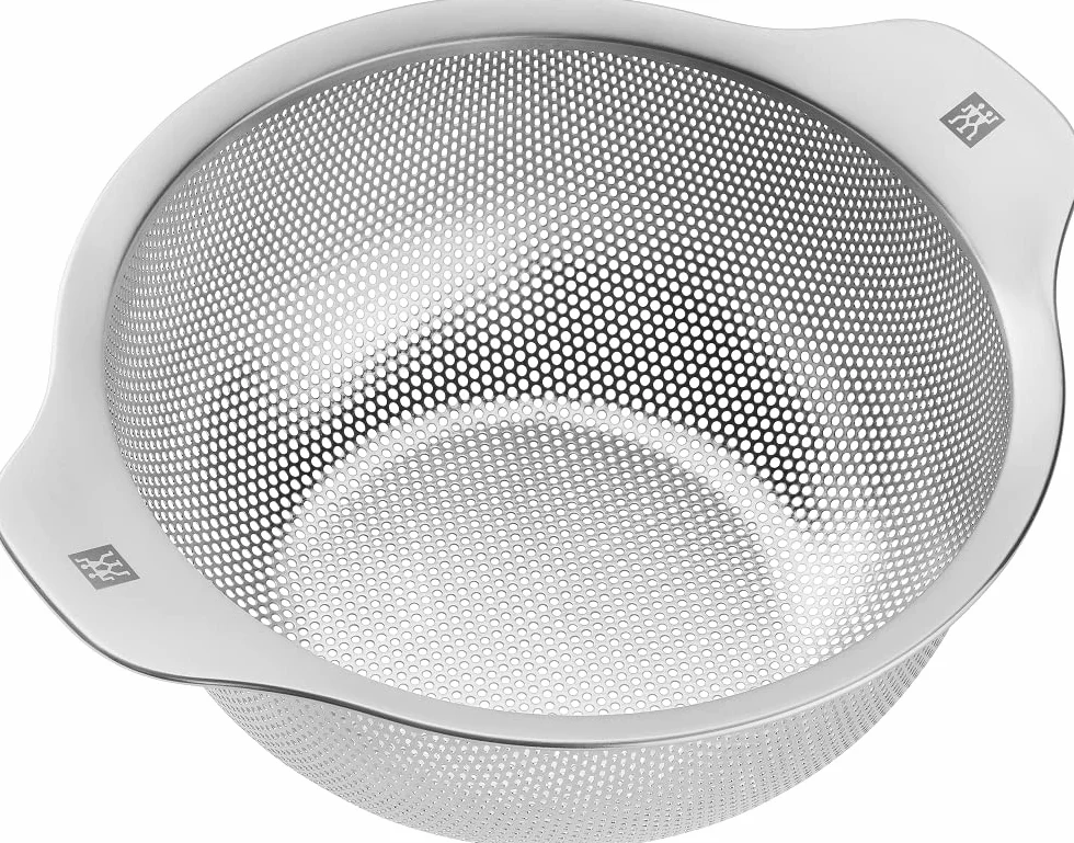 ZWILLING Table Küchensieb, 24 cm, Rostfreier Edelstahl, abgeflachter Boden | Spülmaschinengeeignet, 2 Griffe, Stapelbar