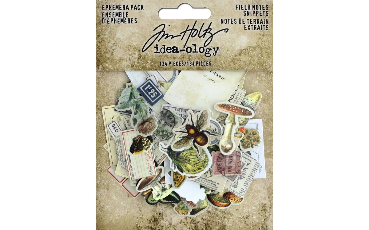 Tim Holtz TH94049 Field Notes Ephemera SNIPPETS ID FELDNOTES, Feldnotizen, Einheitsgröße, 134 stück