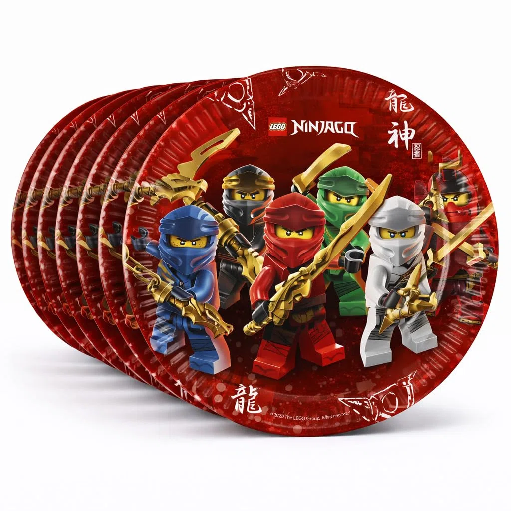 36-tlg. Party-Set * NINJAGO * mit Pappteller + Servietten + Pappbecher für Kindergeburtstag und Mottoparty | Teller Becher Party Dekoration Geburtstag