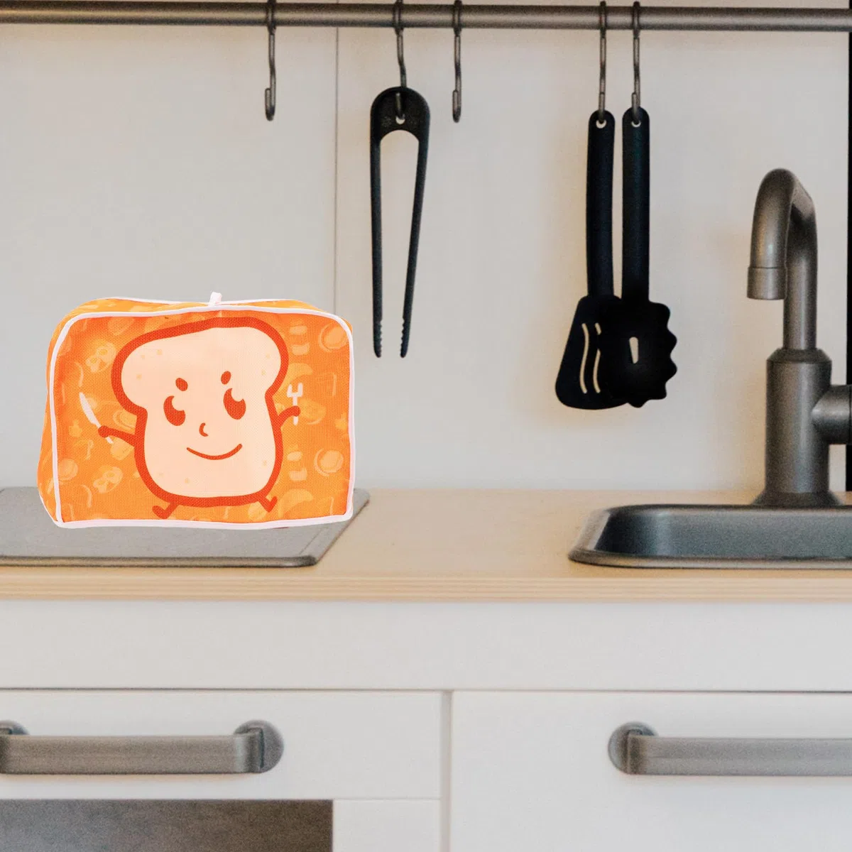 BESPORTBLE Toaster Schutzhülle mit Cartoon Lebensmittelmotiv Faltbare und Waschbare Abdeckhaube für Kleine Küchengeräte Schützt vor Schmutz und Spritzern Geeignet für Küche und Haushalt