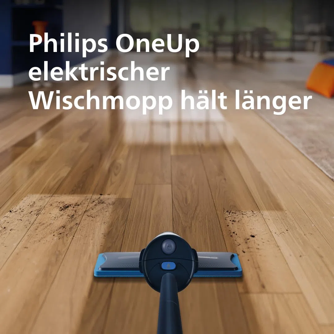 PHILIPS OneUp Bodenreiniger Doppelpack – Optimiert elektrischen Wischmopp, präzise Dosierung, hochkonzentriert für 40 Anwendungen, ersetzt 3 Reinigungsmittel-Flaschen (XV1892/02)