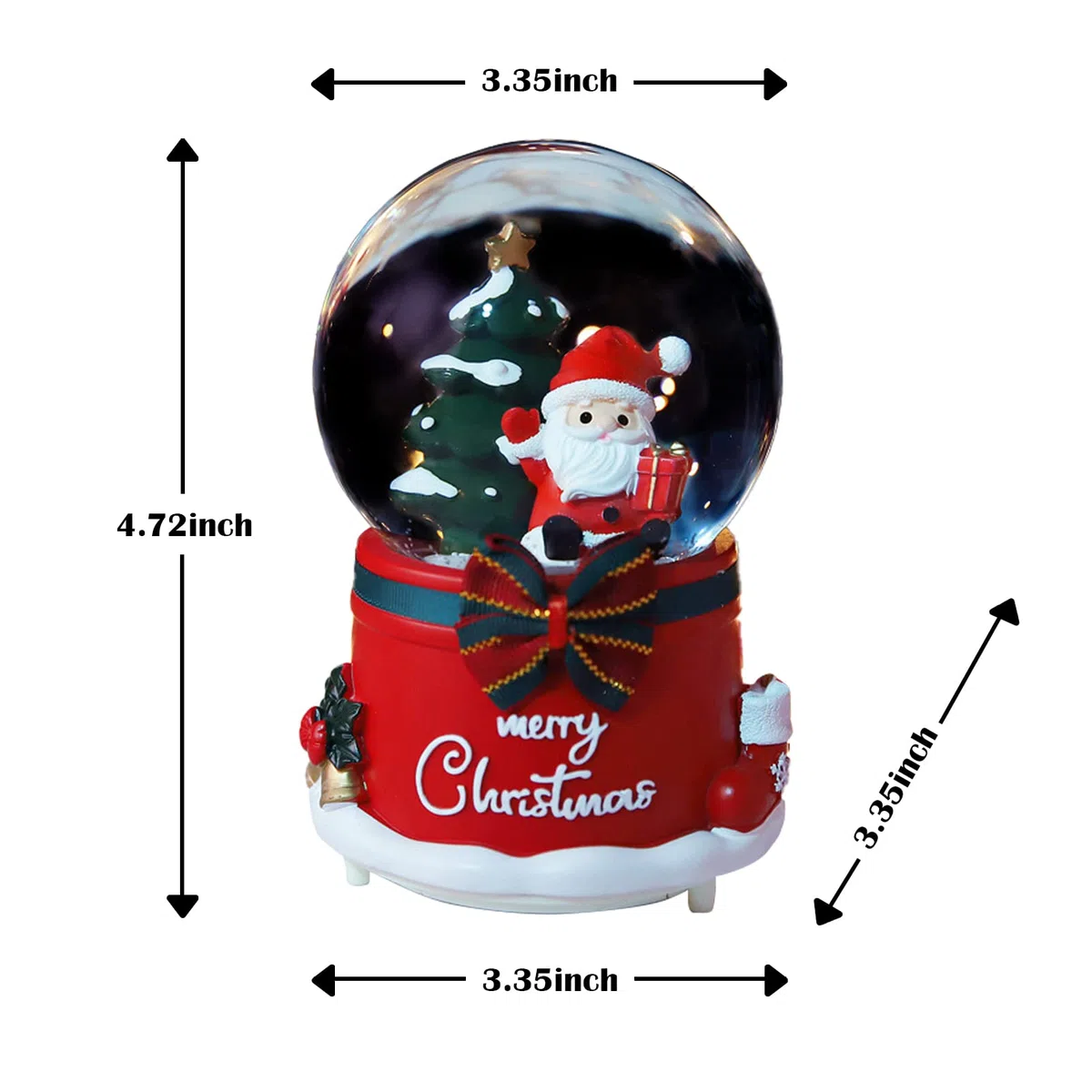 Weihnachten Schneekugel Laterne Musical, Schneekugeln Weihnachten mit Musik, Glitter Schneeflocken Eiszapfen beleuchtet Santa Claus dekorative Laterne