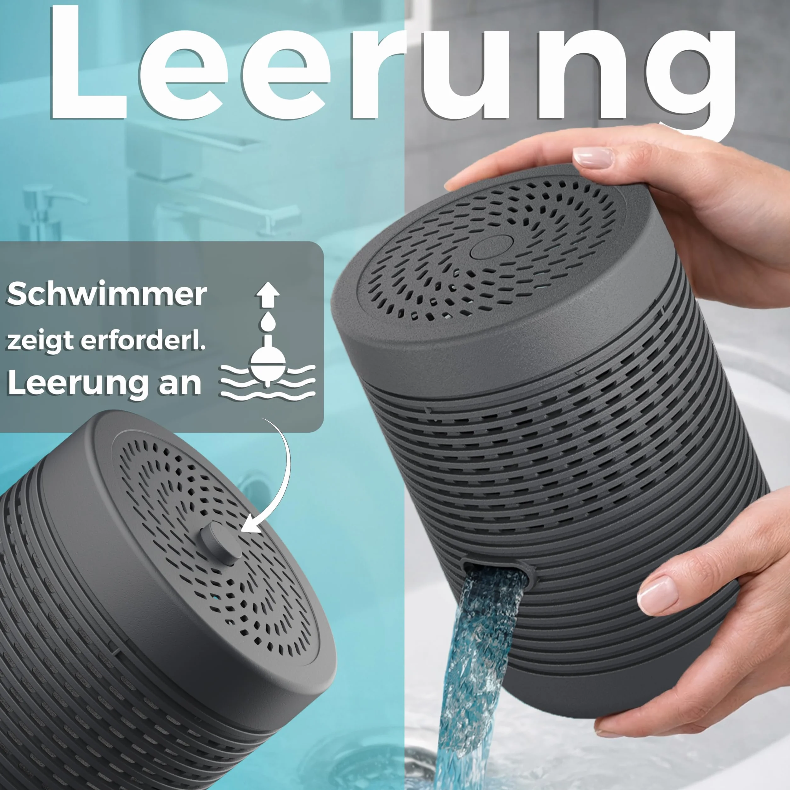 King Kong State Luftentfeuchter ohne Strom | bis 27m² | inkl. 3-Monatsvorrat Luftentfeuchter-Granulat | Raumluftentfeuchter gegen Schimmel in Wohnung, Bad | entfeuchtet Keller | dehumidifiers for home