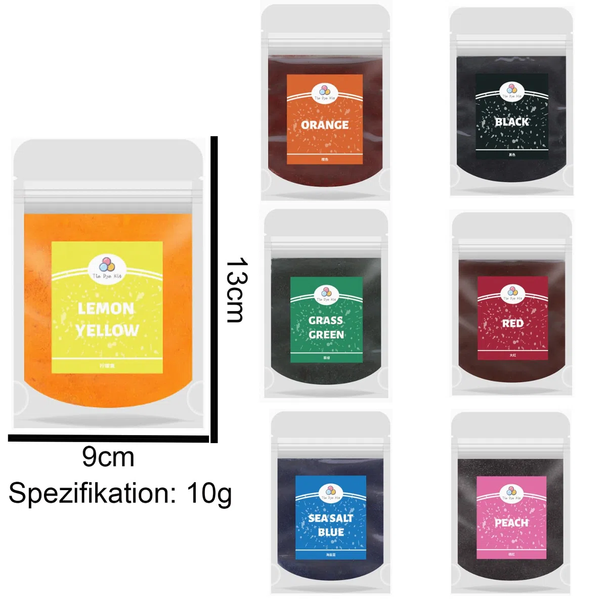 Stoffmalfarbe Batikfarben Set,Stoffmalfarben Waschfest 7 Farben Textil Farbpulver, Waschfes Stoff Batik Set DIY Creative Art Fabric Paint Für T-Shirts, Stofftaschenund Anderetextilien(70g)