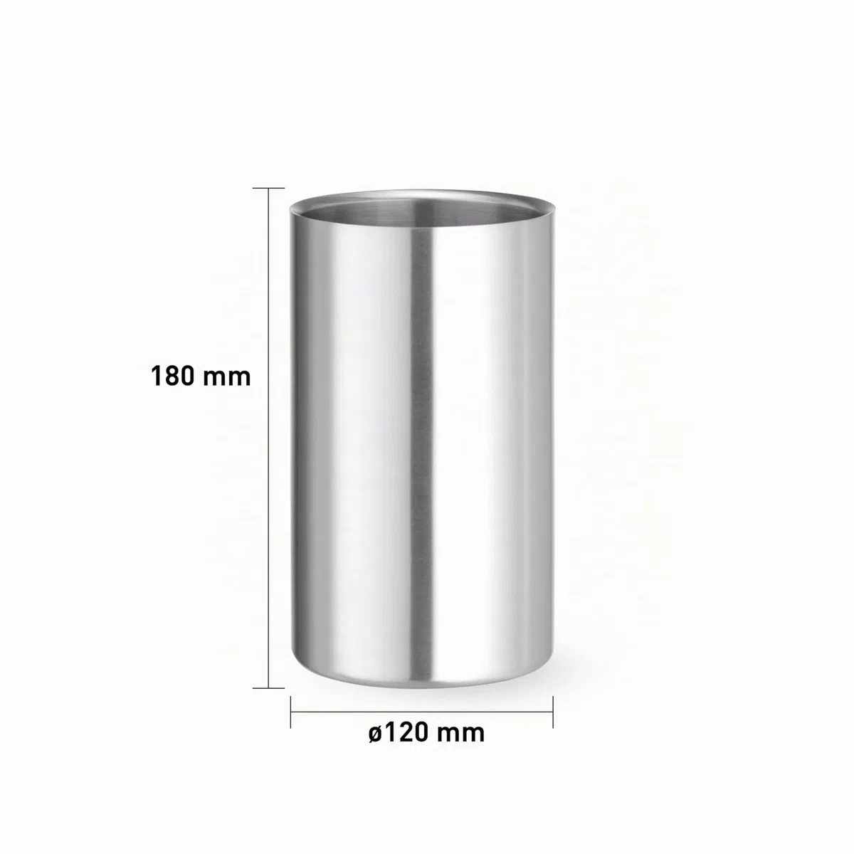 HENDI Weinkühler, BarUp, Doppelwandig, für den Gebrauch ohne Eiswürfel, Flaschenkühler, Champagnerkühler, Sektkühler, ø120x(H)180mm, Edelstahl