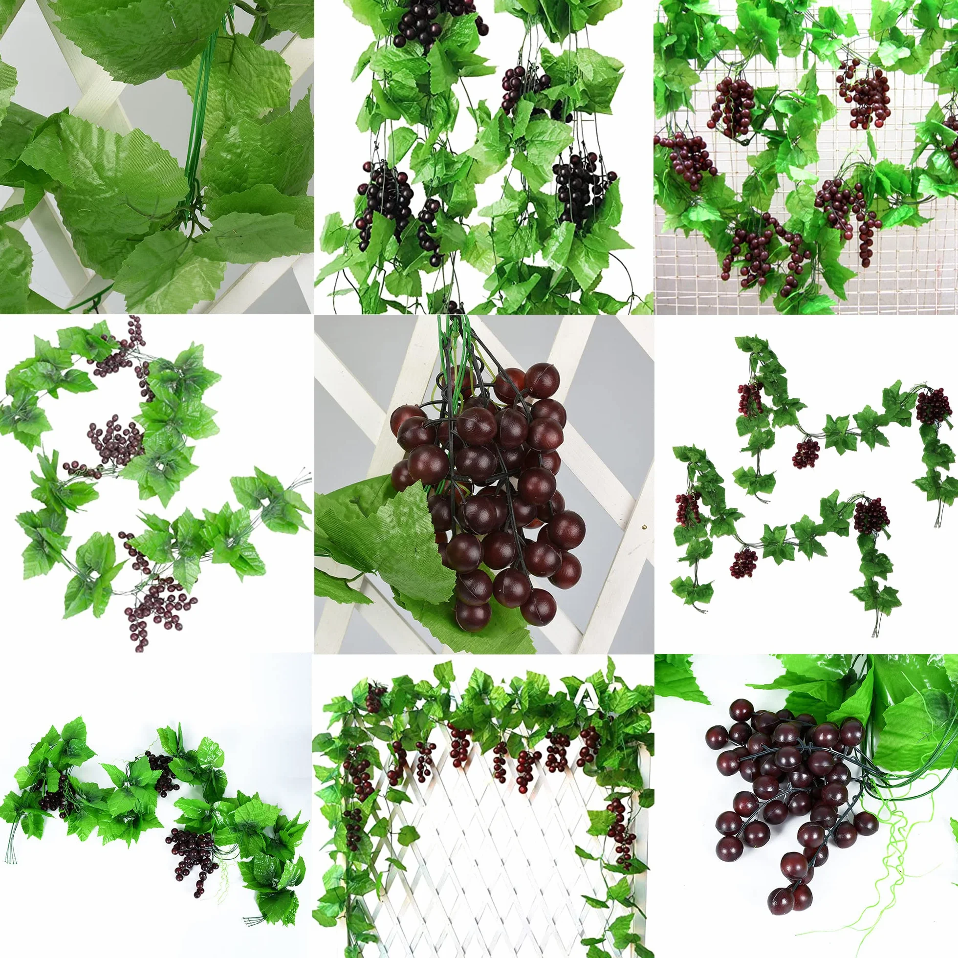 10pcs KüNstliche Kunststoff Traube,KüNstliche Weintrauben Reben,Kuenstliche Weinrebe,TraubenspießE Aus Kunststoff,KüNstliche Obst GemüSedekoration,Zur SchießRequisiten (10, grün)