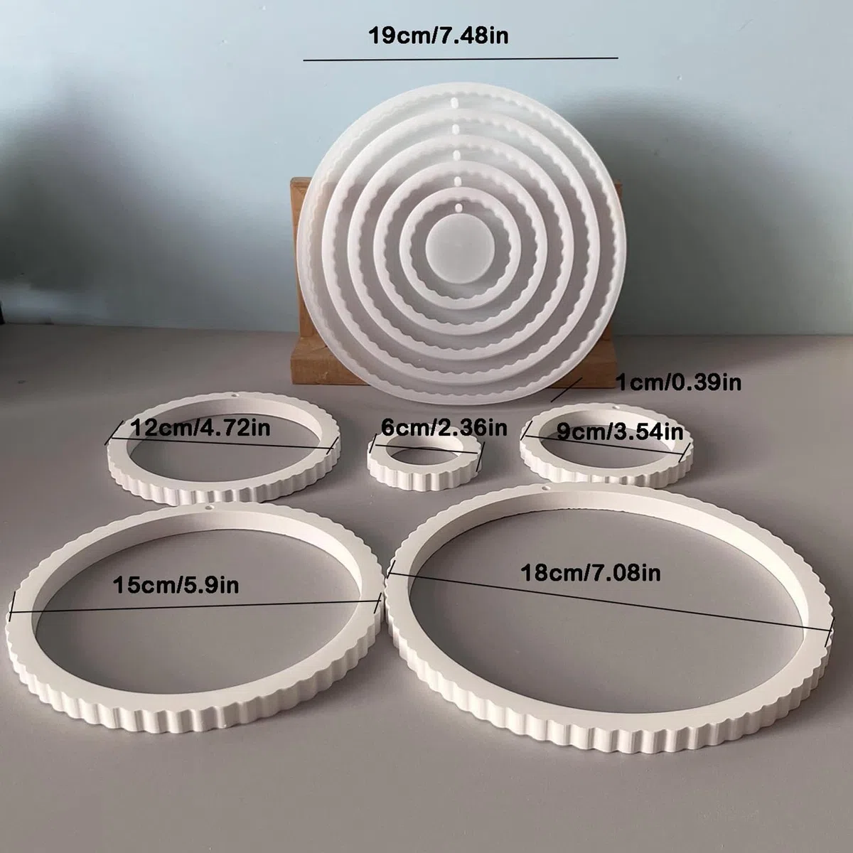 Silikonformen Gießformen Anhänger, 5 Stück Rund Silikonform Anhänger Rund Gipsform zum Gießen Gießformen Silikon Ring Giessform Silikon Silikonform Weihnachten für DIY