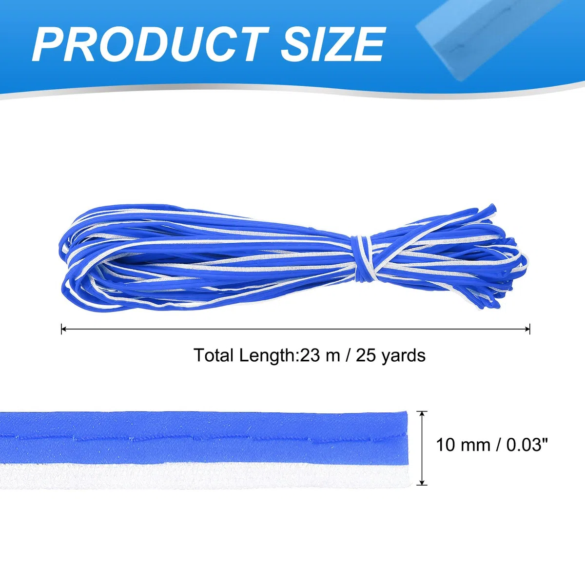 PATIKIL Reflektierendes Paspelband 25 Yards/23 Meter, Einfassungsband zum Aufnähen von hochsichtbarem Paspelband für Kleidung und Taschen, Blau
