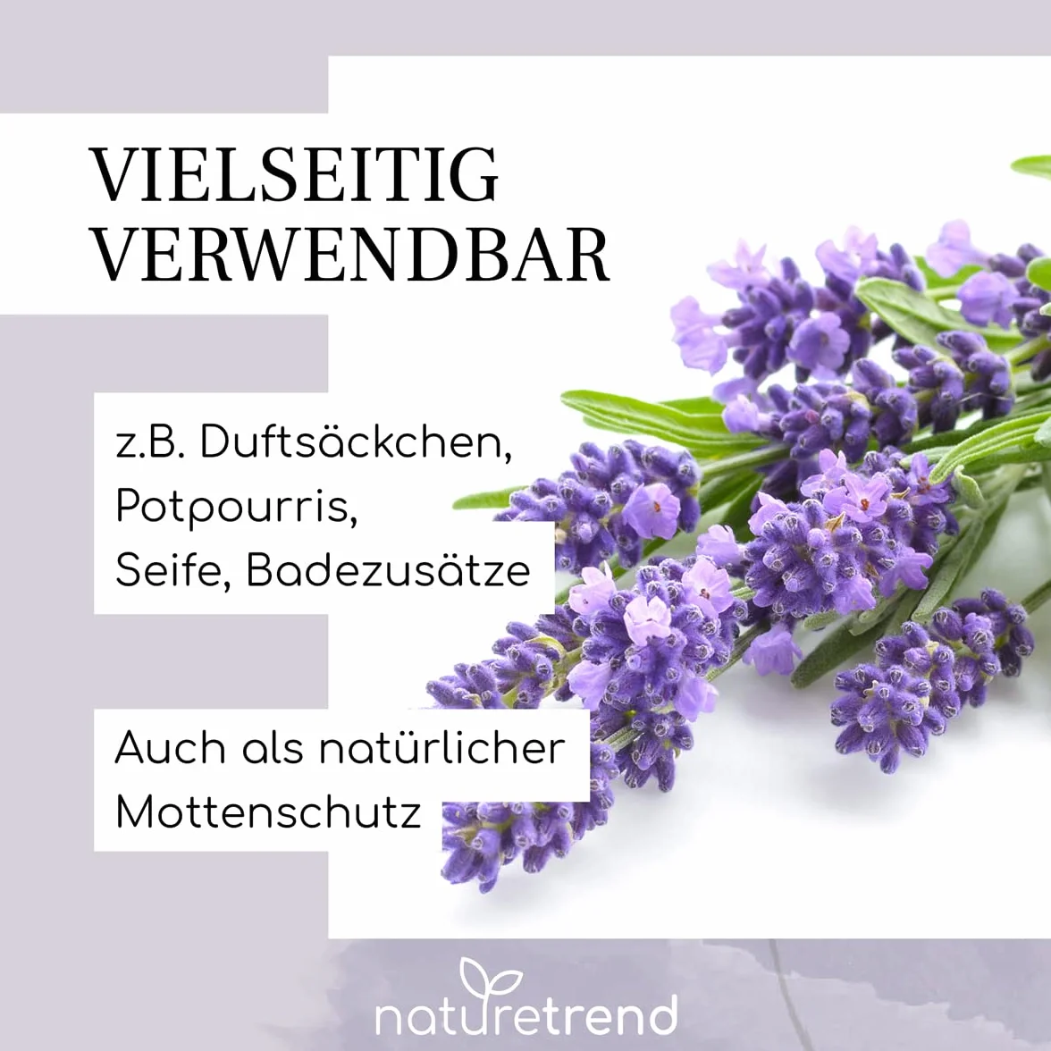 naturetrend Lavendelblüten getrocknet 500g- Französischer Lavendel aus der Provence I Neuste Ernte I Duftintensiv & bläulich für Duftkissen, Potpourri Duft Lavendelsäckchen Seifen Duftsäckchen