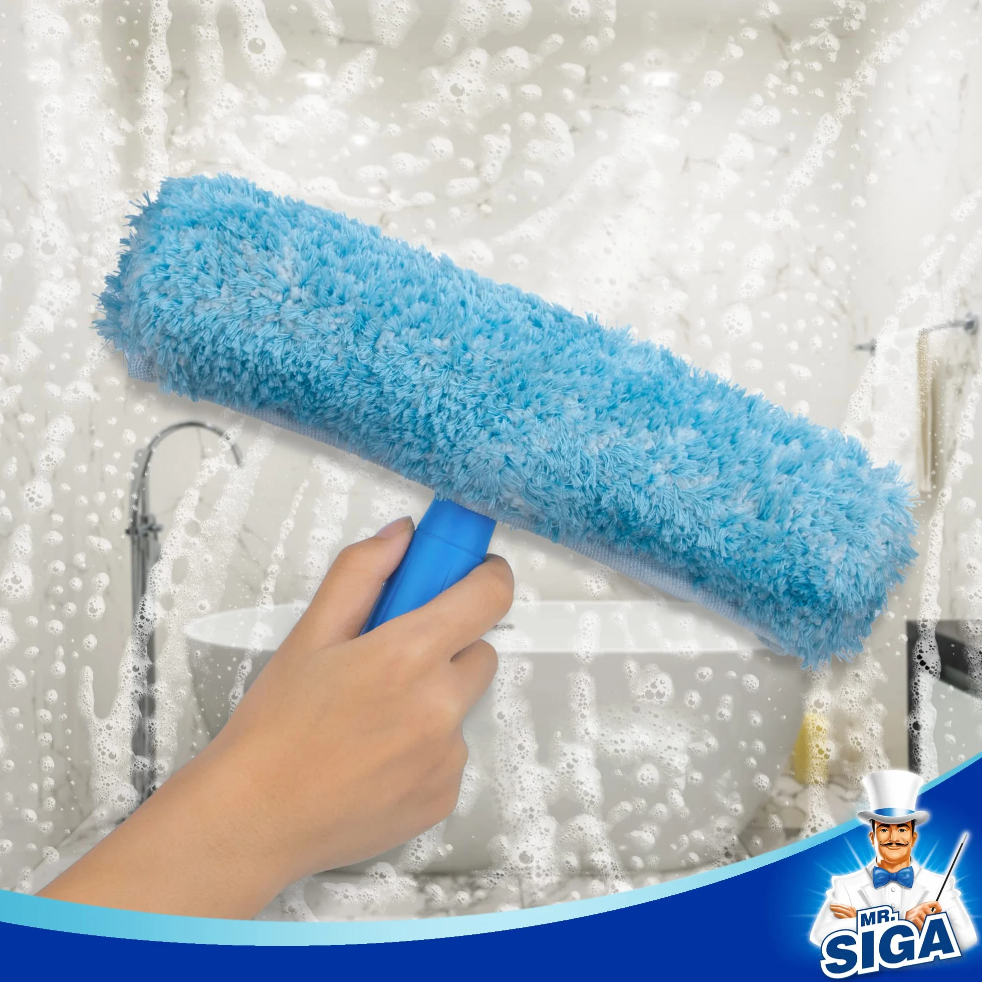 MR.SIGA Professional Fensterreinigungs-Set – Abzieher & Mikrofaser-Fensterwischer, 25 cm