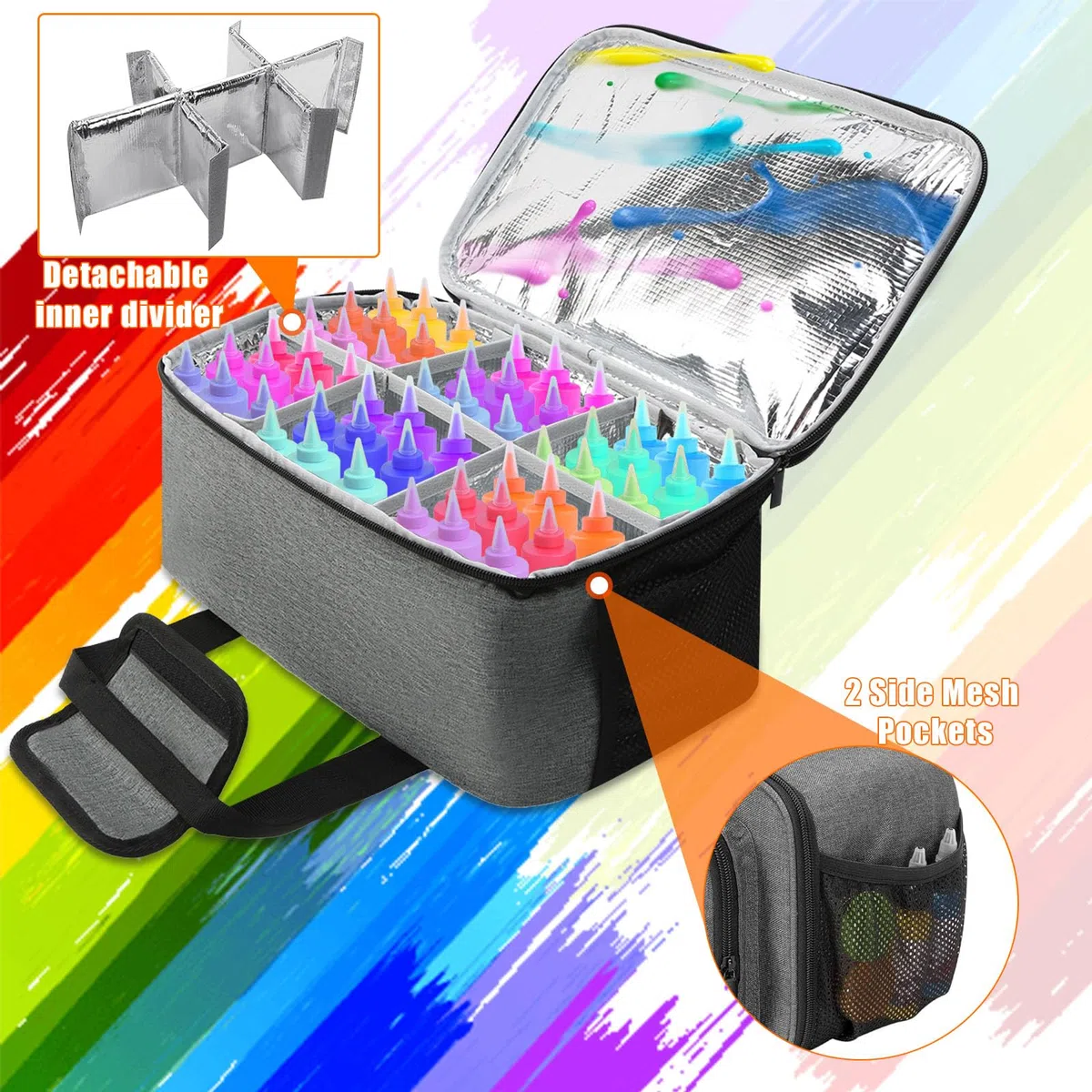 Acrylfarben-Organizer, Farbhalter Tasche Farbaufbewahrung Organizer | Acrylfarbe, Organizer Tasche Kunstbedarf Kunst-Tragetaschen Handwerk mit Aluminiumfolien-Auskleidung
