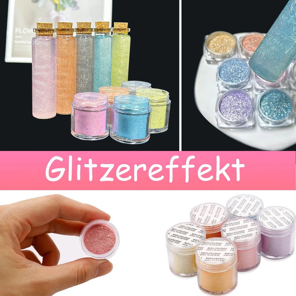 Mica Pulver, 6 Farben Funkeln Epoxidharz Farbe, 10ml Farbe für Gießpulver, Seifenfarbe, Pigmentpulver für Seife, DIY, Kerzenherstellung, Badekugeln, Epoxidharzfarbe