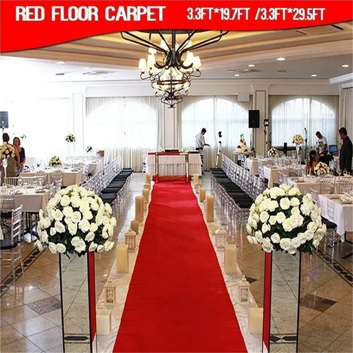 Rot Hochzeit Teppich Länge Gang Läufer Indoor Outdoor Dekoration Event Party Hause(5M_1M)