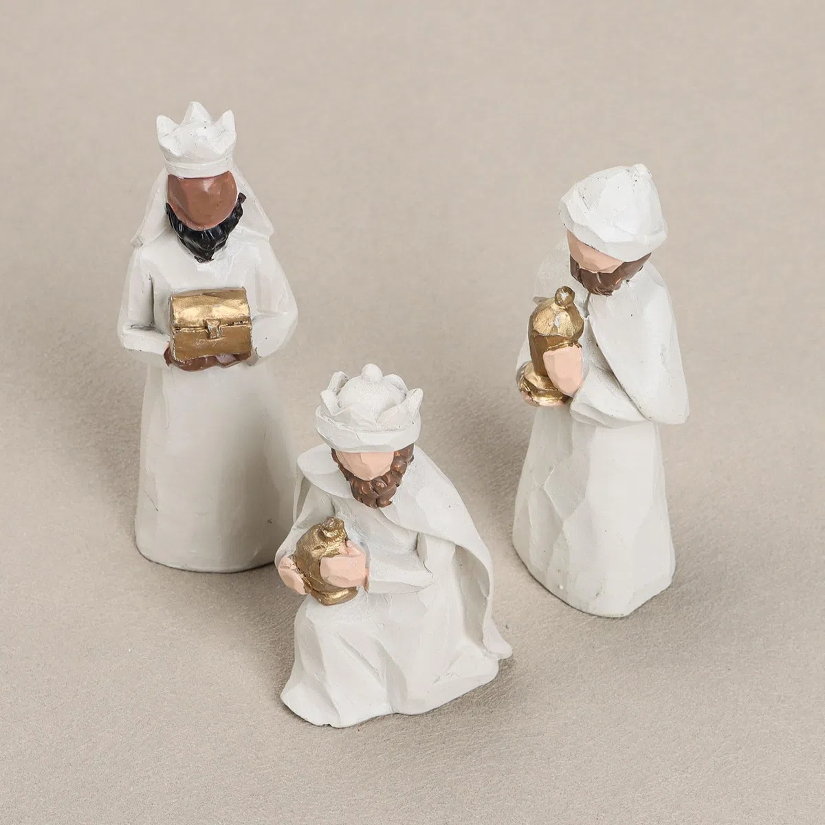 Krippenfiguren Set, Krippe Weihnachten, Nativity Scene, Krippenfiguren mit Beleuchtung, Weihnachtsdekoration Indoor (13er Set)