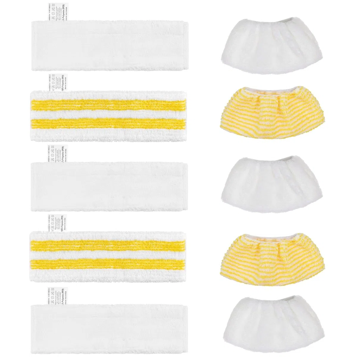 Kärcher Dampfreiniger Zubehör: 10 Stück Mikrofaser-Wischbezüge Kompatibel mit Kärcher SC1，SC2，SC3, SC4，SC5, Mikrofasertuch Set (5 Bodendüse + 5 Handdüse)