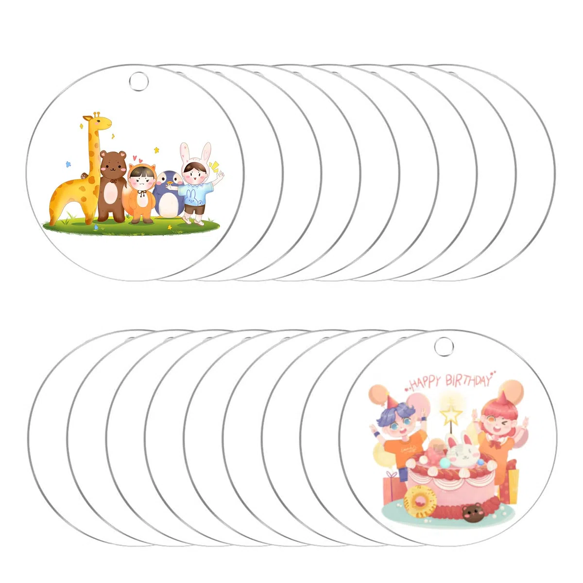 18 Stücke Klare Acrylplatte Rund 0.2cm Dick Acryl Rohlinge Rund Acryl Scheiben Transparent mit Loch Runde Acrylscheibe 10cm für Bildrahmen Malerei DIY Handwerk
