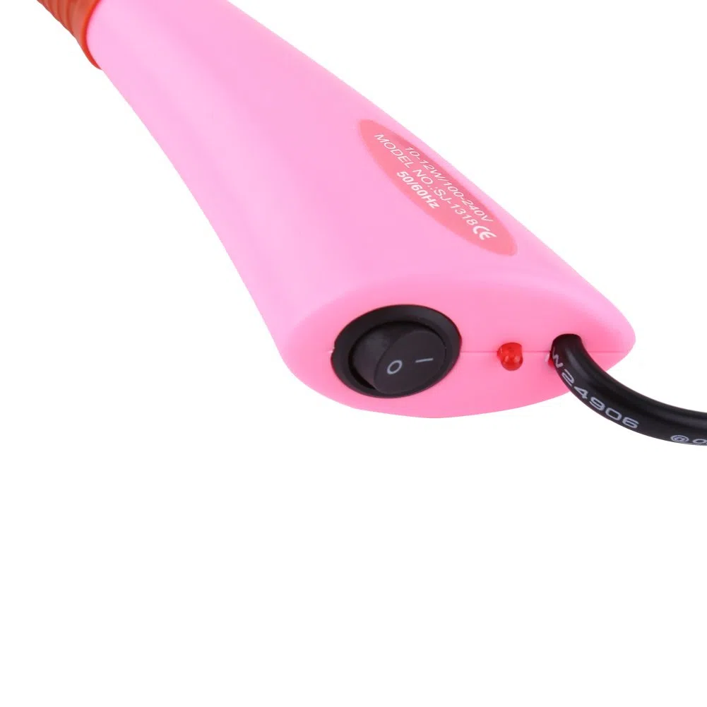 Akozon Hotfix Applicator Tool Hotfix Setter Hotfix Applikator Quick Aufheizen Stab Hot Fix 7 Hotfix-Spitze mit Halterung Zubehör Zubehör Rosa