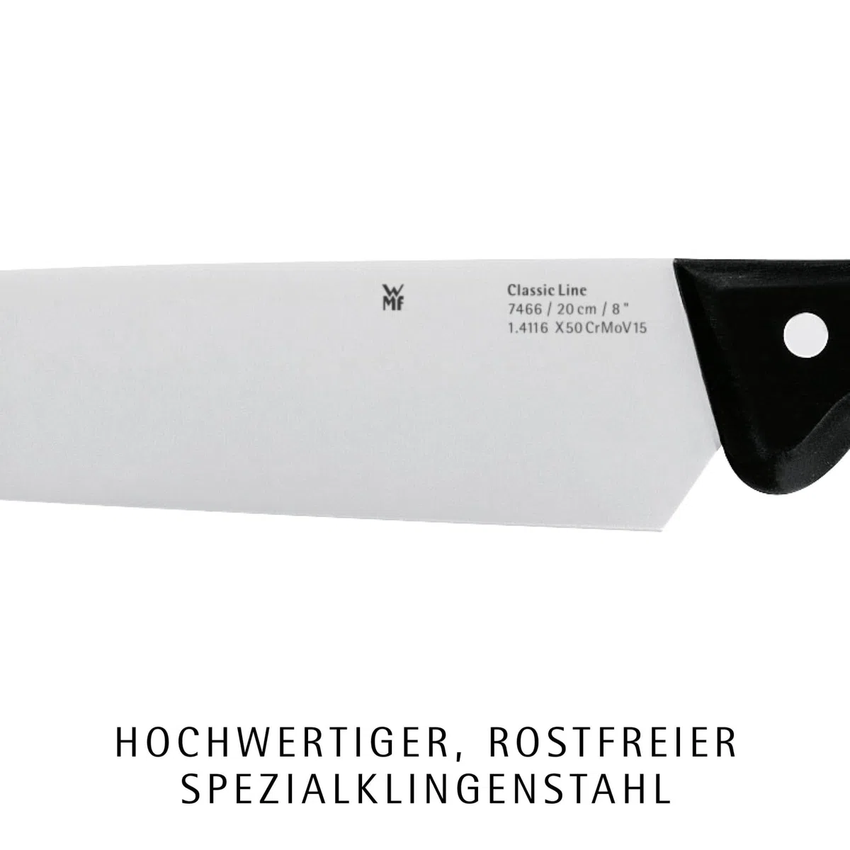 WMF Classic Line Messerblock mit Messerset 7-teilig, bestückt, 5 Messer, Wetzstahl, Buchenholz-Block, Spezialklingenstahl, schwarz
