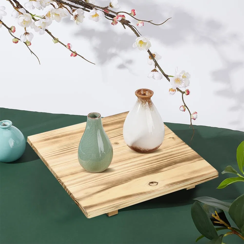 BENECREAT Clay Board Holzmatte, Quadratisches Keramik-Ton-Trockenbrett, Hellbraunes Ton-Trockenbrett Zum Formen Und Schnitzen, Trocknen von Keramikton, 24x24 cm