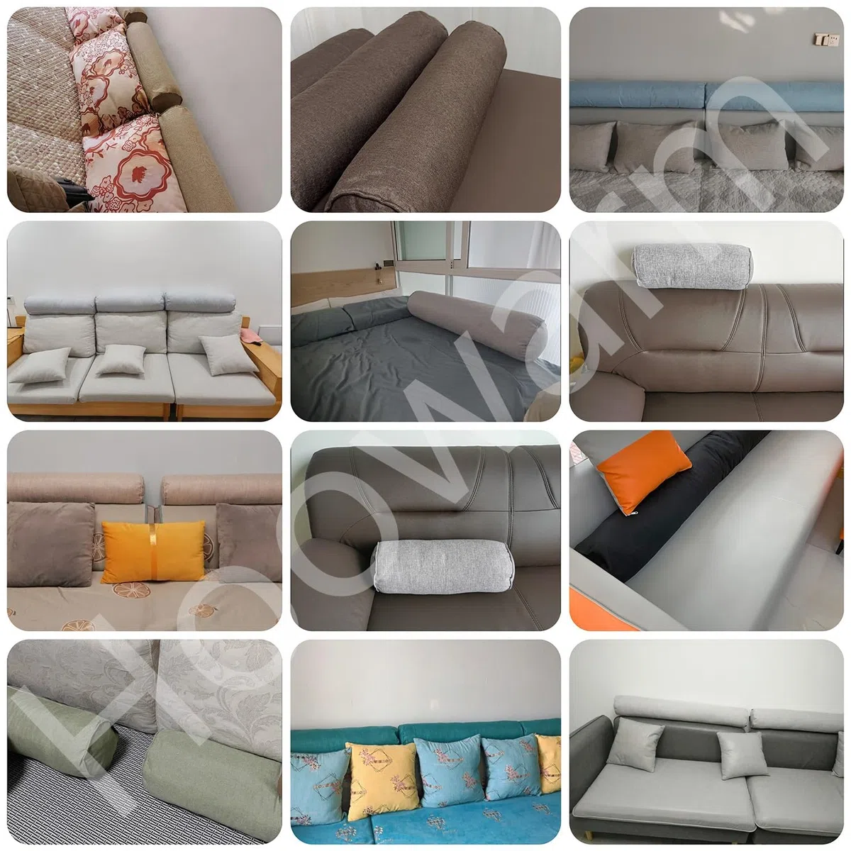 Nackenkissen 12X40/20X60cm Dekorativer Rollenkissen Weichem Multifunktional Rohrkissen mit Reißverschluss Abnehmbar Waschbar für Kopf, Nacken, Rückenstütze(A8,12x60cm/4.7x23in)