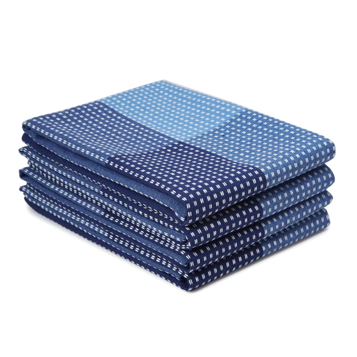Encasa XO Baumwoll-Küchentuchset - Super saugfähige Geschirrtücher & Spültücher 70x45 cm zum Abwaschen, Geschirr Trocknen und Reinigen - 4er-Pack - Blau