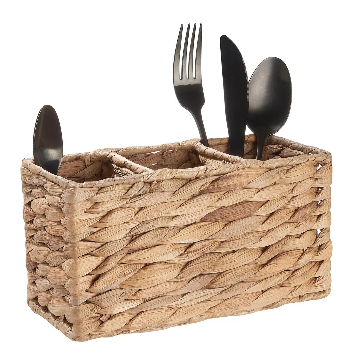 BUTLERS Besteckkorb 23 x 10cm Natur Farbe -RUSH ROPE - geflochten Besteckhalter & Küchenutensilienhalter aus Wasserhyazinthe | Küche Accessoires & Besteck Organizer