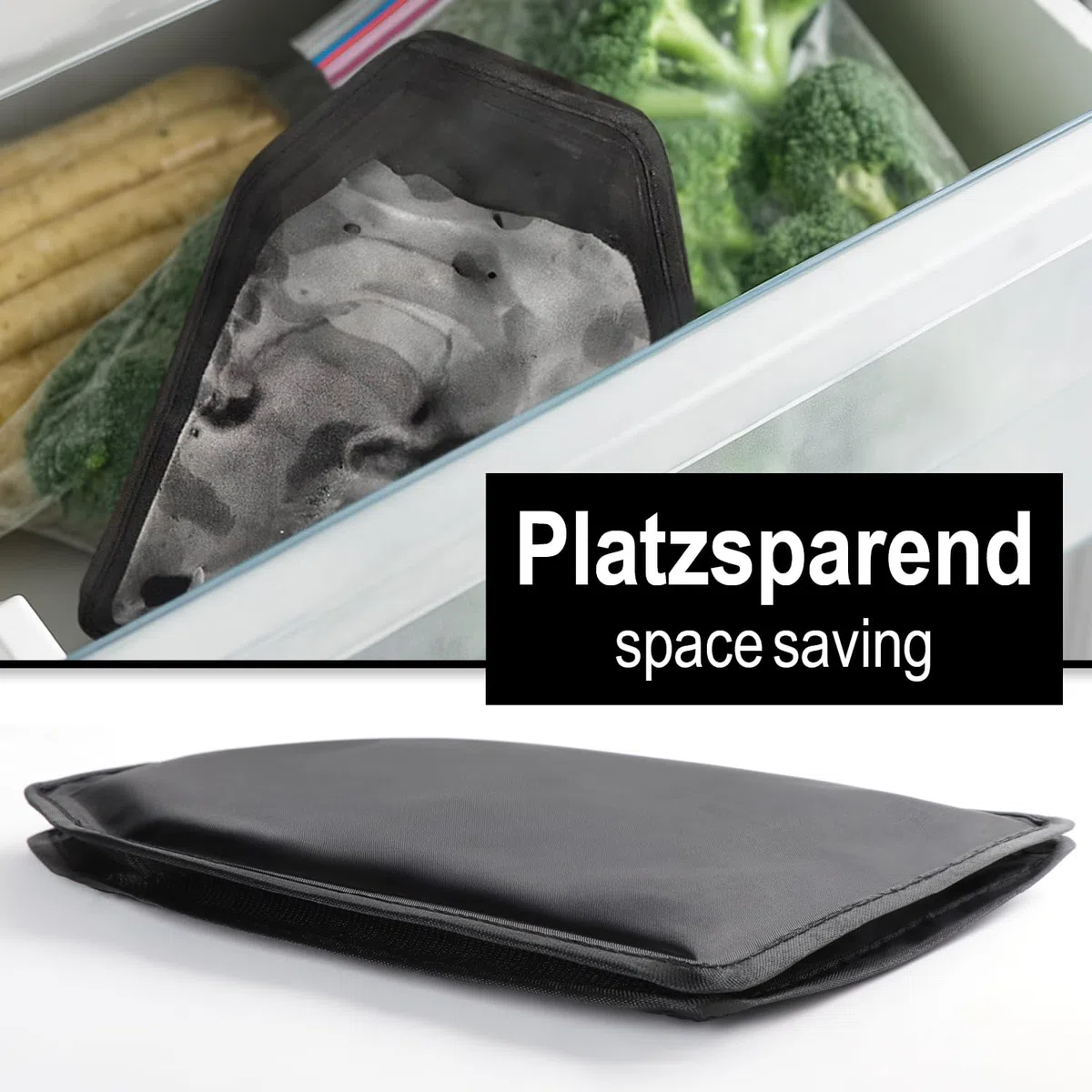2x Flaschenkühler für unterwegs - Sektkühler Manschette mit Gummiband - Kühlmanschette für Sekt, Wein, Bier und Softdrinks (Schwarz - 2 Stück)