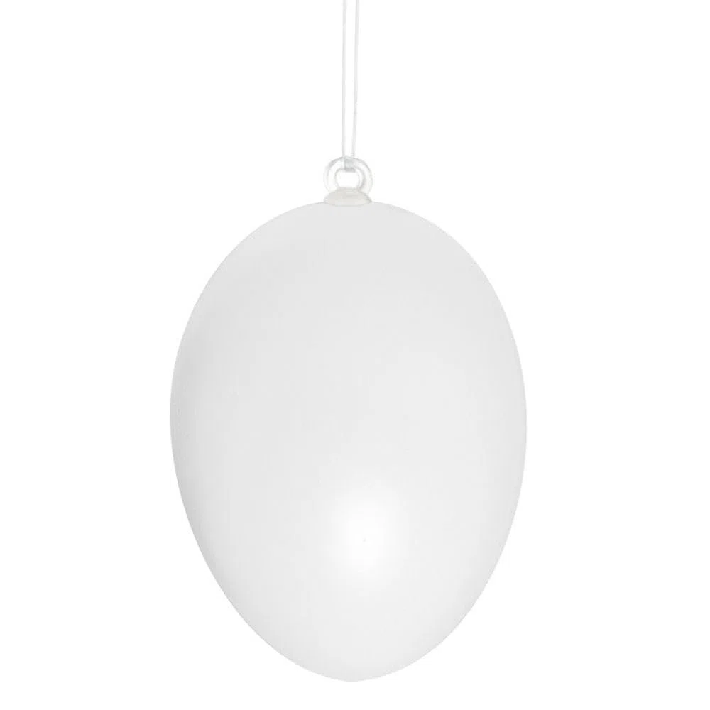 Ideen mit Herz Kunststoff-Eier mit Loch, 6 cm hoch, Ø 4,5 cm, weiß, inkl. Nylonband und Ösen, 100 Stück