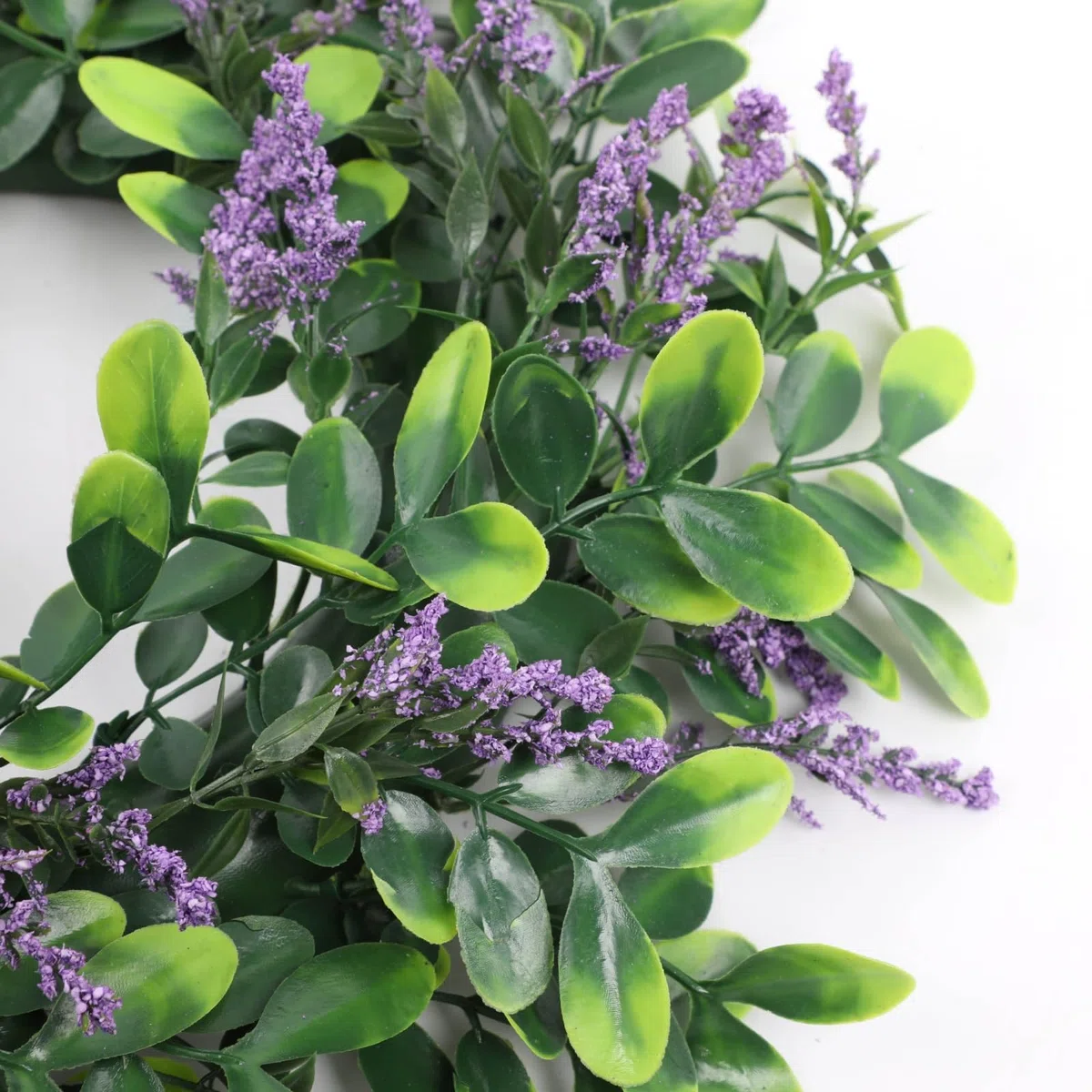 35cm Eukalyptus Türkranz mit Lavendel, Künstlicher Grün Pflanzen Kranz, Moderner Türkranz für Haustür Wohnzimmer, Alljährliche Heimdekoration