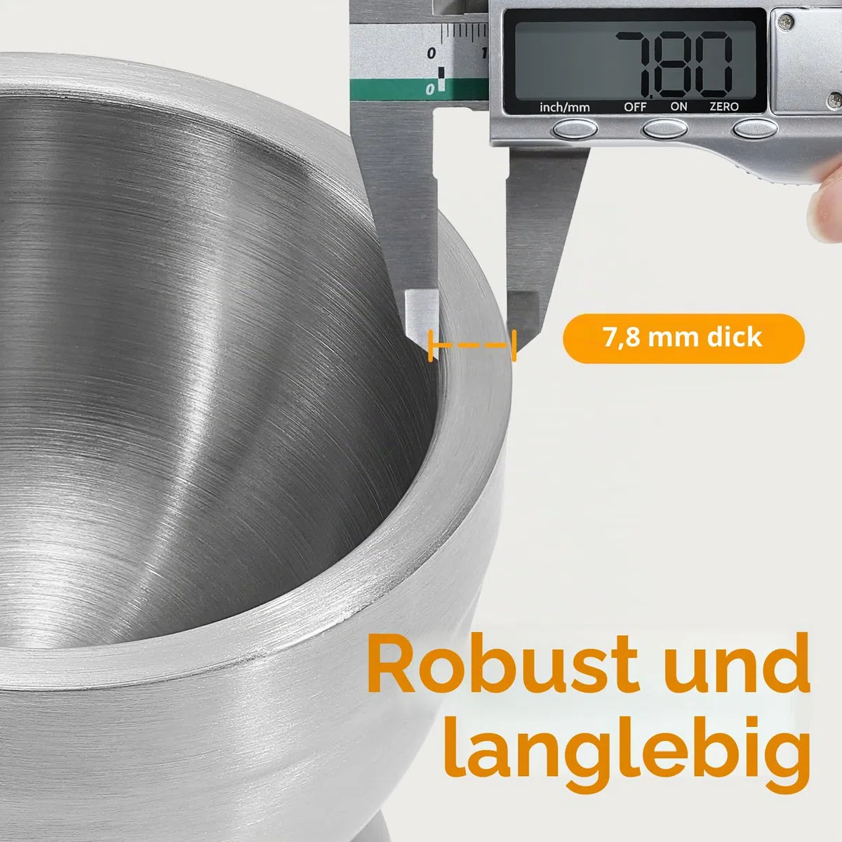 Sopito Mörser mit Stößel, 250ml Mörser mit Stößel Klein Edelstahl Lebensmittelecht Pestle and Mortar Stainless Steel, 10cm (3.9") Durchmesser