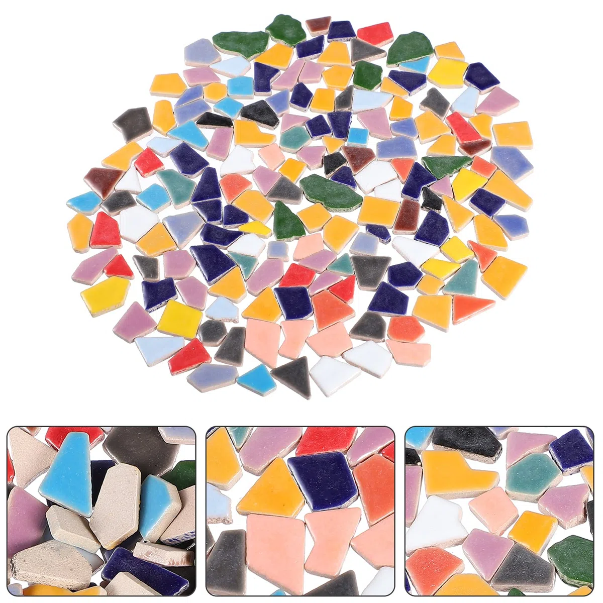 EXCEART 200G Bunte Keramik Mosaikfliesen UnregelmäßIge Mosaiksteine Zum Basteln Diy Mosaik Sortiment FüR Heimdekoration Garten Kunsthandwerk 1