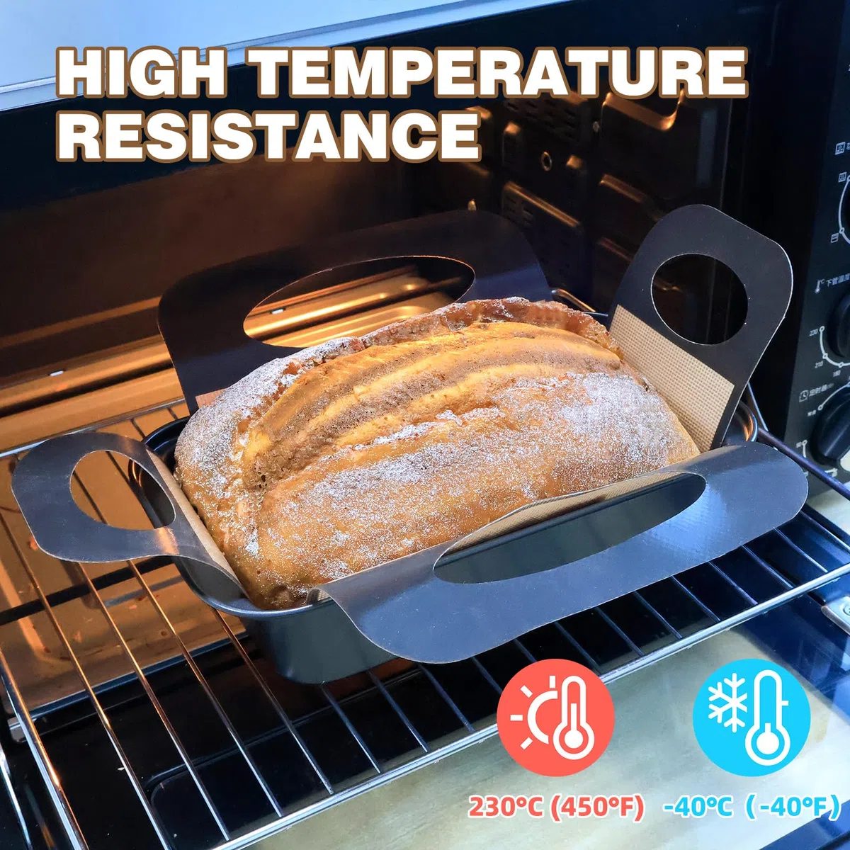 Brotbackform Kasten 2er Set: Kastenform Brot 27x15x7cm mit 2x Backmatte - Antihaft Brotform zum Toastbrot Backen - Brot Backform Rechteckig für Backofen aus Karbonstahl