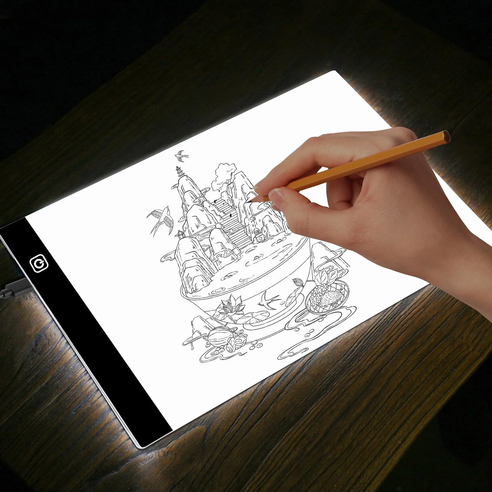 LED-Lichtpad A5 und Leuchttisch mit LED-Zeichenbrett, einstellbare Helligkeit, für Künstler, Skizzieren, Animation, Röntgenbetrachtung