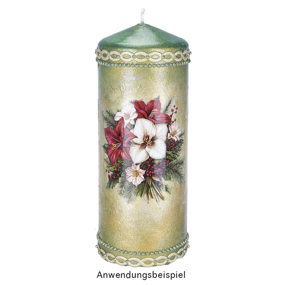 Ideen mit Herz Aqua-Transfers Deluxe | Wasserschiebefolie Kerzen | Kerzentattoo | Abziehbild | Nassschiebefolie | verschiedene Motive | 10cm x 30cm | 10 Bogen (Winterzeit & Wünsche)
