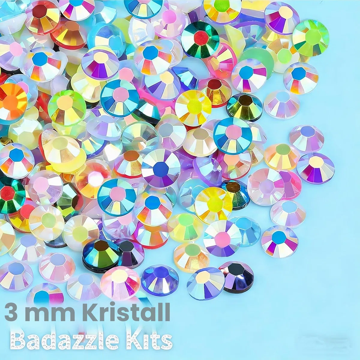 40 Farben 3mm Harz Jelly Strasssteine, 32000 Stück Flachrückseite Bastelsteine, Strass-Set zum Verzieren für Nägel, Schuhe, Handyhüllen, DIY Handwerk & Diamantkunst