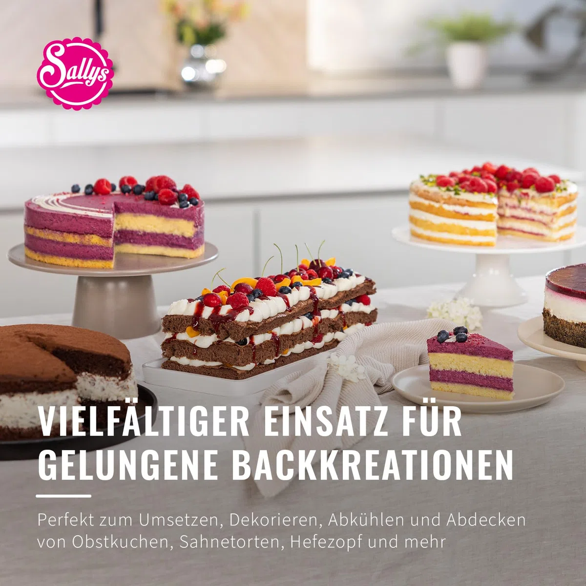 Sallys Tortenbodenheber Rund - 32 cm Durchmesser - Kuchenschaufel Ideal zum Umsetzen & Dekorieren - Platte aus Rostfreiem Edelstahl - Spülmaschinenfest