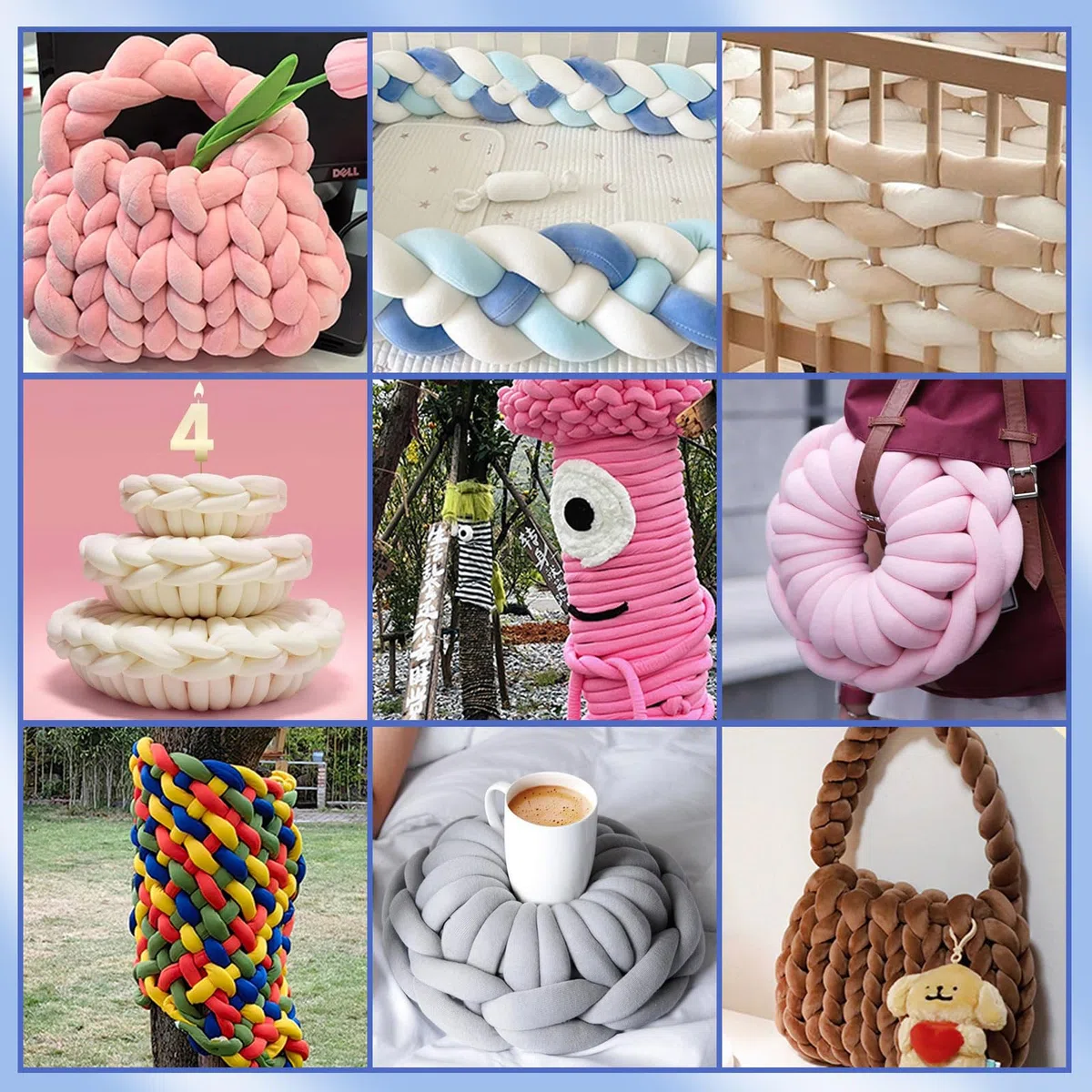 Armstricken Wolle 500g 25m Dicke Chenille Wolle zum Handstricken Weiches Chunky Yarn Schlauchgarn Häkelwolle Dickes Garn zum Häkeln für Taschen, Decken, Haustiernester, DIY-Kunsthandwerk (Hellgrün)
