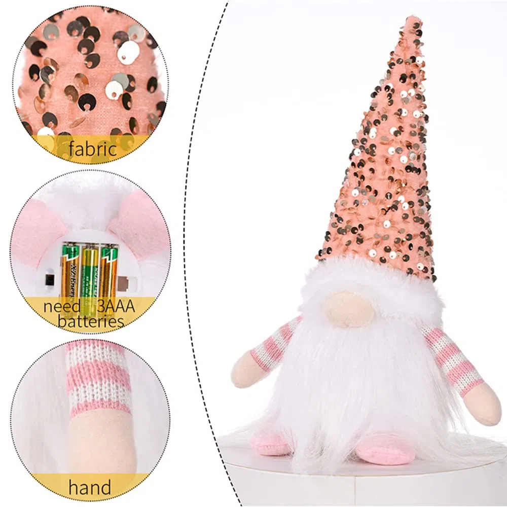 LED Weihnachtsdeko Innen Wichtel Beleuchtung, 3 Stück Weihnachten Deko Wichtel Weihnachtswichtel Figuren, Plüsch Weinachtsdekorationen Tisch Weihnachtsdeko Amerikanisch Christmas Wichtel Figuren