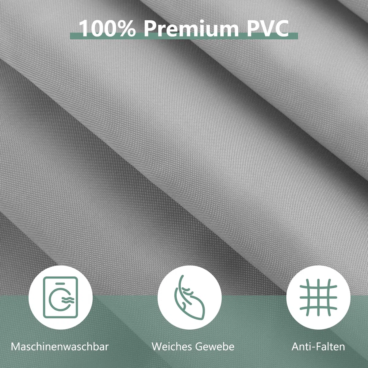REDKEY Duschvorhang 240x200 cm, Anti-schimmel Badvorhang, Waschbar Schnelltrocknend Wasserabweisend PVC Textil, Antibakteriell Badewanne Vorhang mit 16 Haken für Bad Dusche, Grau