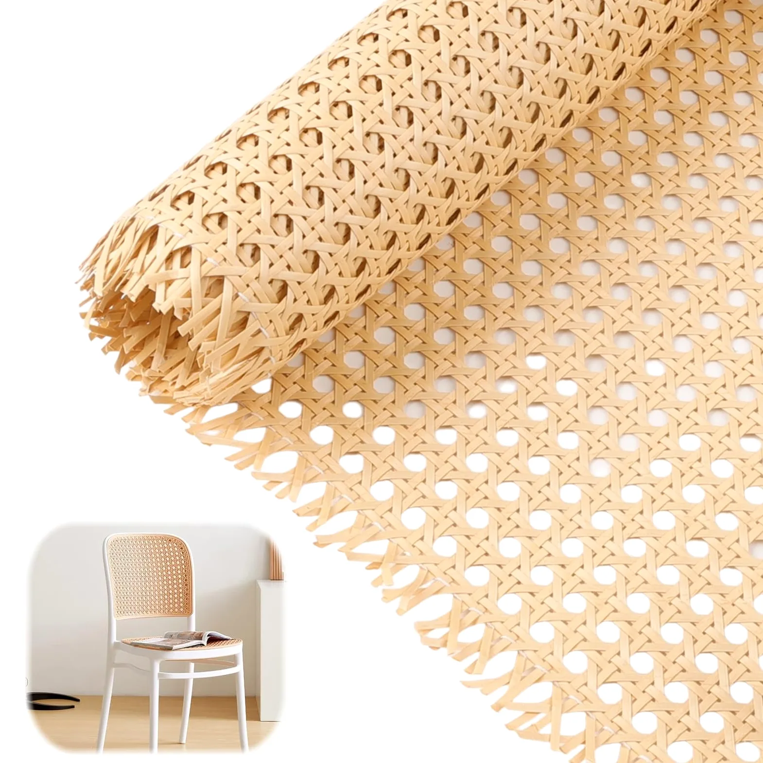 Wiener Geflecht 40x150 CM Wasserdicht PE Rattan Gurtband Handgemachtes Sternanis Breit Rattan Möbeldekoration für Stuhl, Möbel, Schrank, Kommode, Sessel, Schranktür