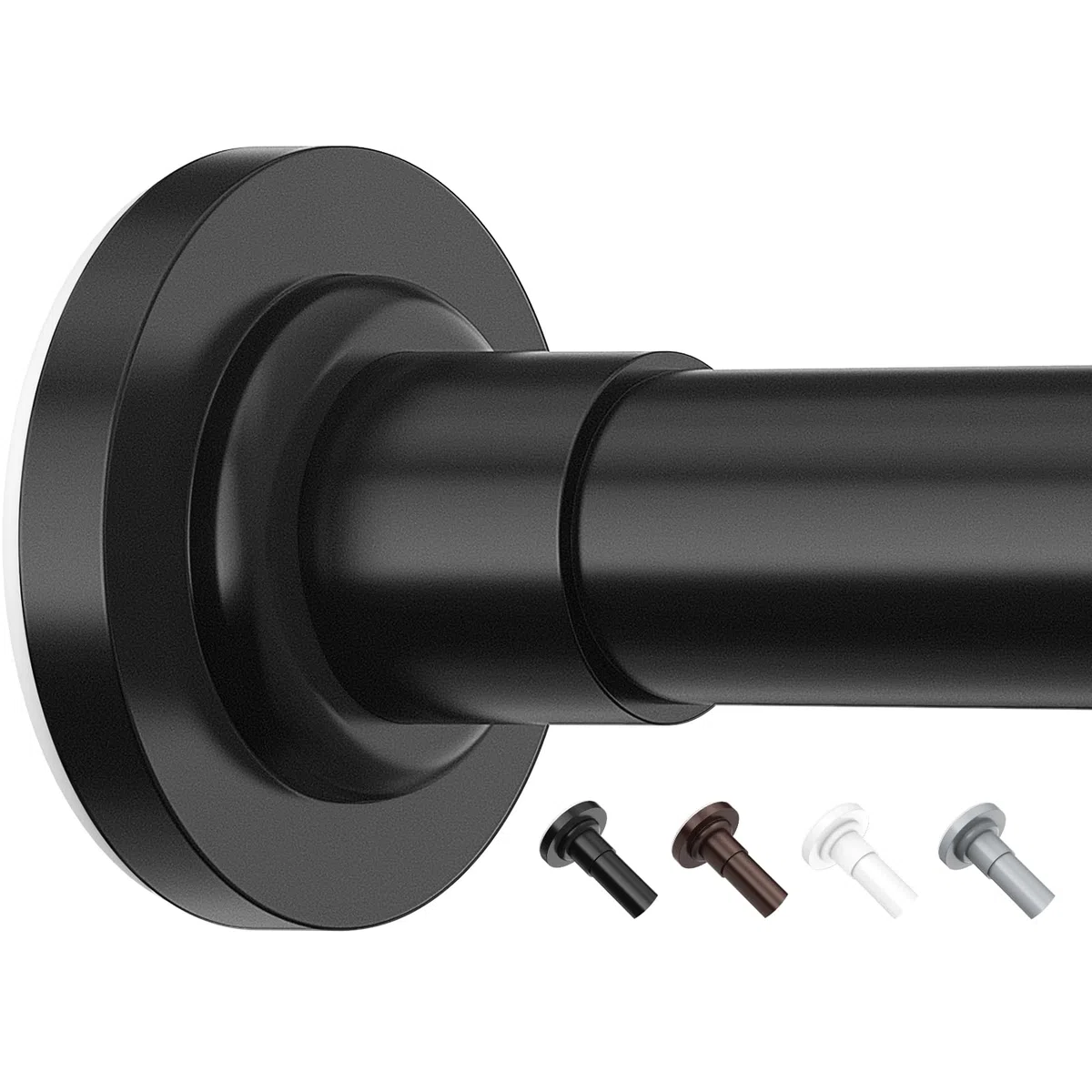 Yeabett Gardinenstange Ohne Bohren, 48-119.4cm Duschvorhangstange Teleskopstange Klemmstange für Gardinen, Vorhangstange Schwarz
