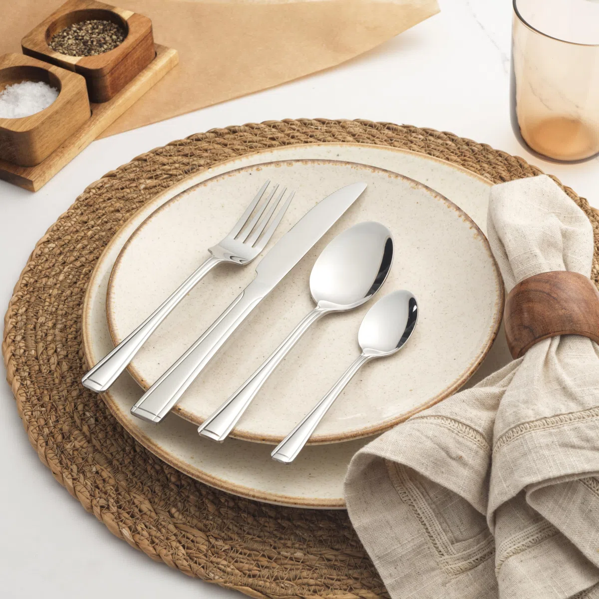 Salter BW031402EU7 BW031401HSMFOB Elegance Buxton 24-teiliges Besteckset, Edelstahl, 15 Jahre Garantie, Aluminium