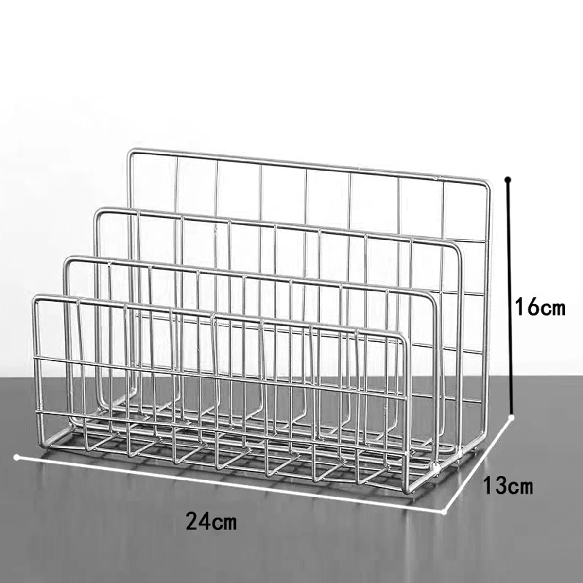 Silber Metall Schreibtisch Büro Zeitschriften Holder Desktop Magazinhalter Zeitschriftensammler Sorter
