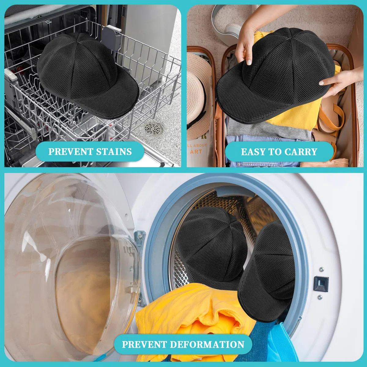 2 Stück Cap Waschmaschinen Form für Baseballkappen, Baseball Cap Waschen Form Hat Washer Cage Netz Spülmaschine Geschirrspüler, Hutwaschrahmen, Waschgestell Waschkäfig für Hut Reiniger