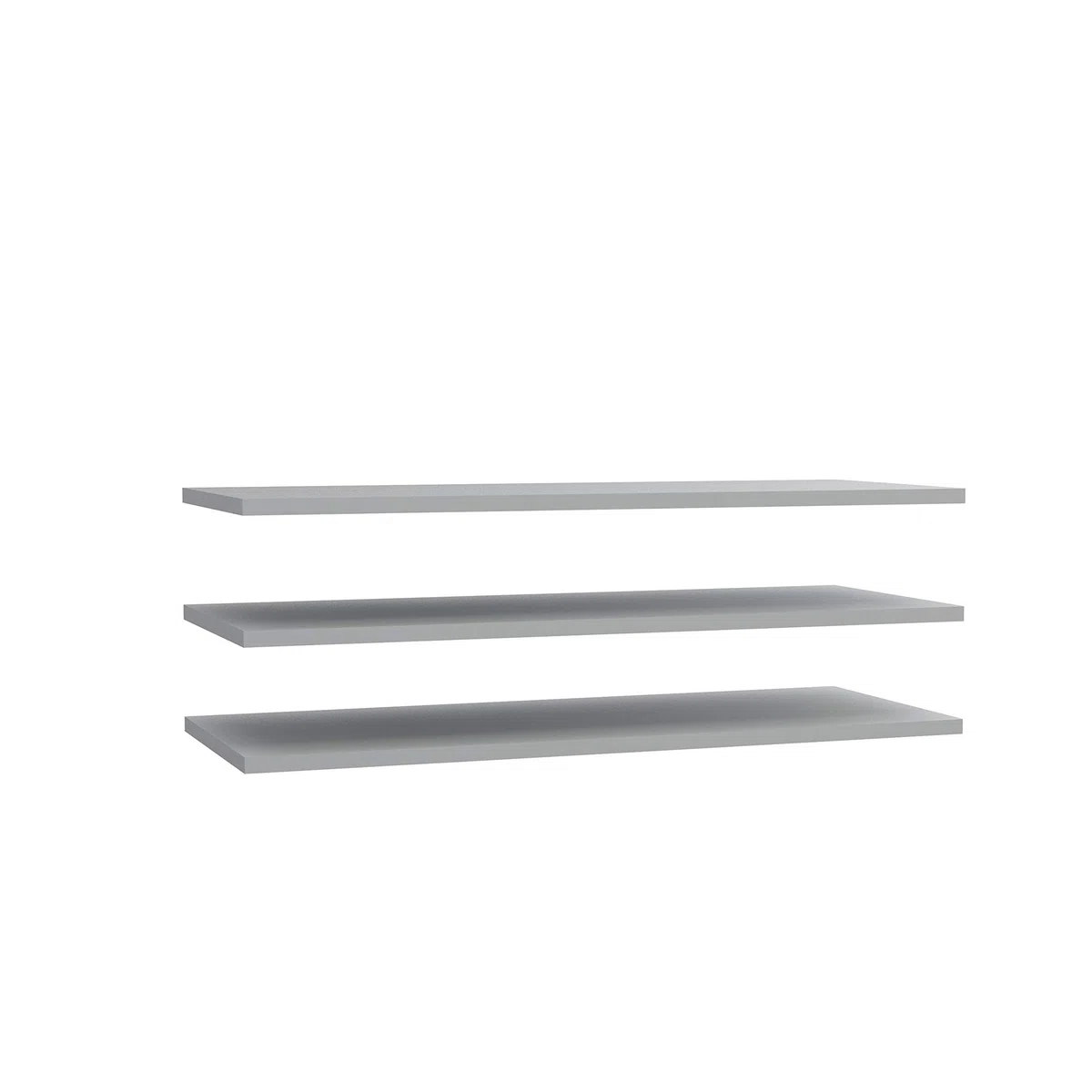 FORTE 3-er Set Einlegeböden breit, Holwerkstoff, Grau, 107,8 x 42 x 2,2 cm